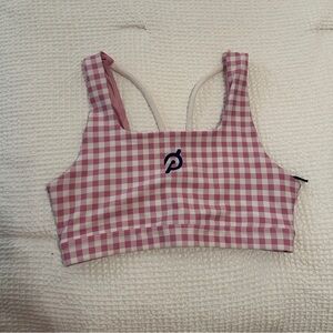 Peloton Pink Checkered Sports Bra